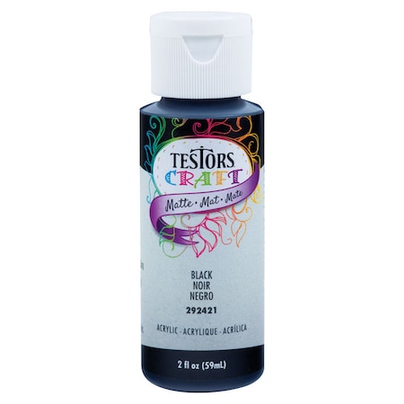 Testors Rust-Oleum Testors Craft Matte Black Water-Based Paint Interior 2 oz 292421A